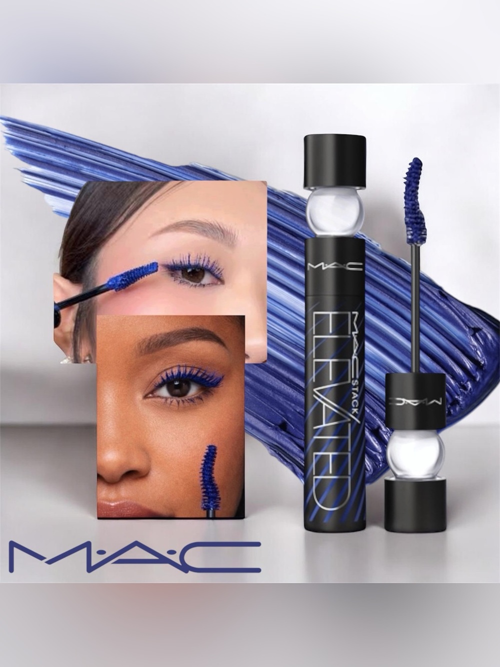 VIRAL/TRENDING ✨ MAC Cosmetics MAC Stack ELEVATED Denim Blue Mascara 36hr Wear!